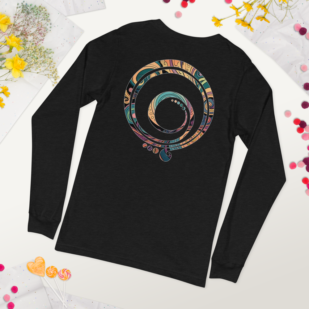 Long Sleeve Tee, Peace and Gratitude Symbol Shirt, Colorful Design, Unisex Jersey, Meditation Apparel, Mindfulness Clothing, Yoga Top