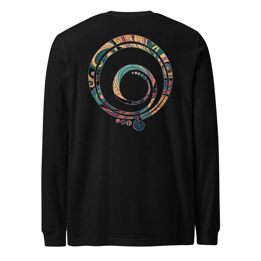 Long Sleeve Tee, Peace and Gratitude Symbol Shirt, Colorful Design, Unisex Jersey, Meditation Apparel, Mindfulness Clothing, Yoga Top