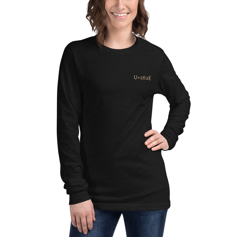 Long Sleeve Tee, Peace and Gratitude Symbol Shirt, Colorful Design, Unisex Jersey, Meditation Apparel, Mindfulness Clothing, Yoga Top