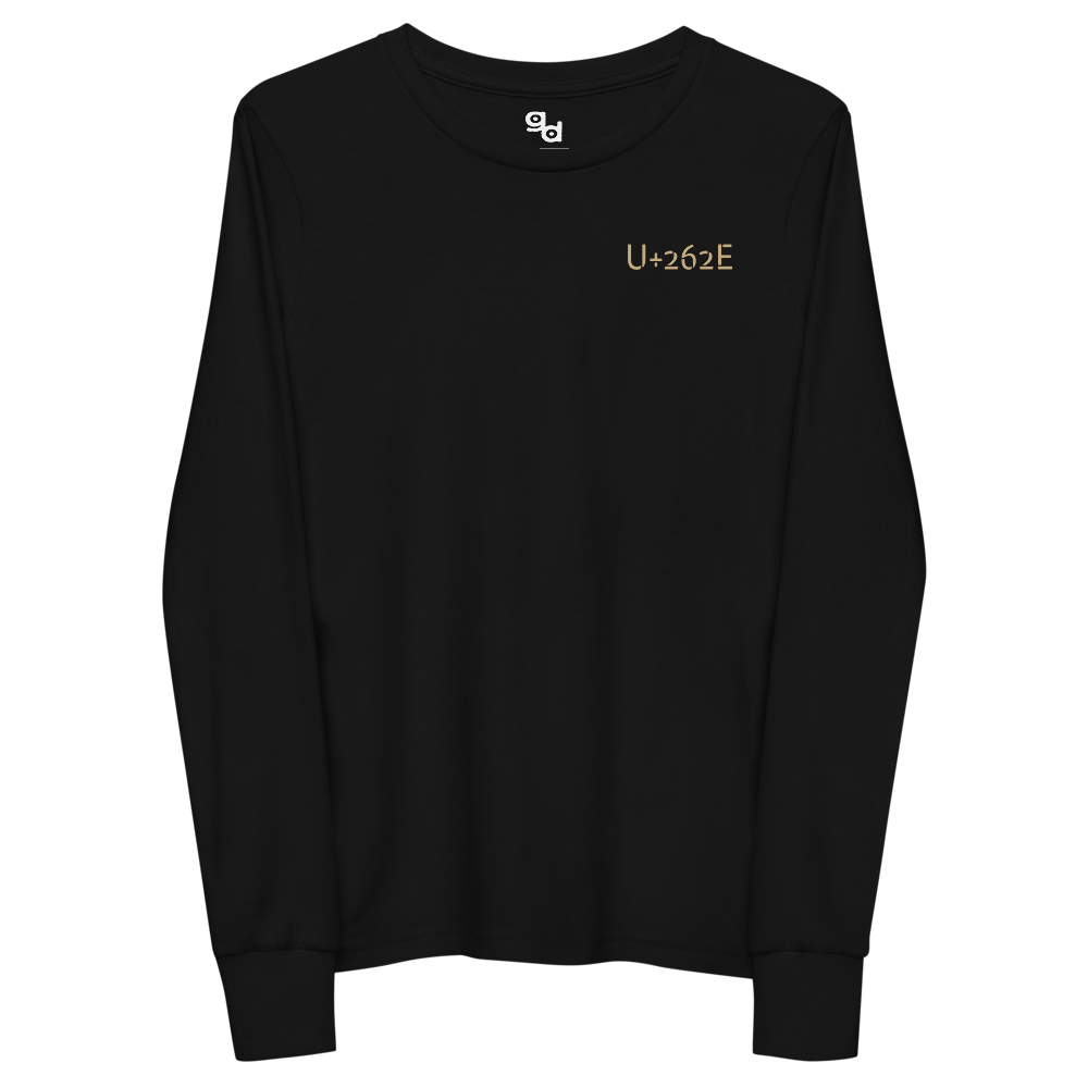 Long Sleeve Tee with Peace and Gratitude Symbols, Colorful Design, Youth Shirt, Kids Shirt, Peace Sign Shirt, Thankful Tee, Spiritual