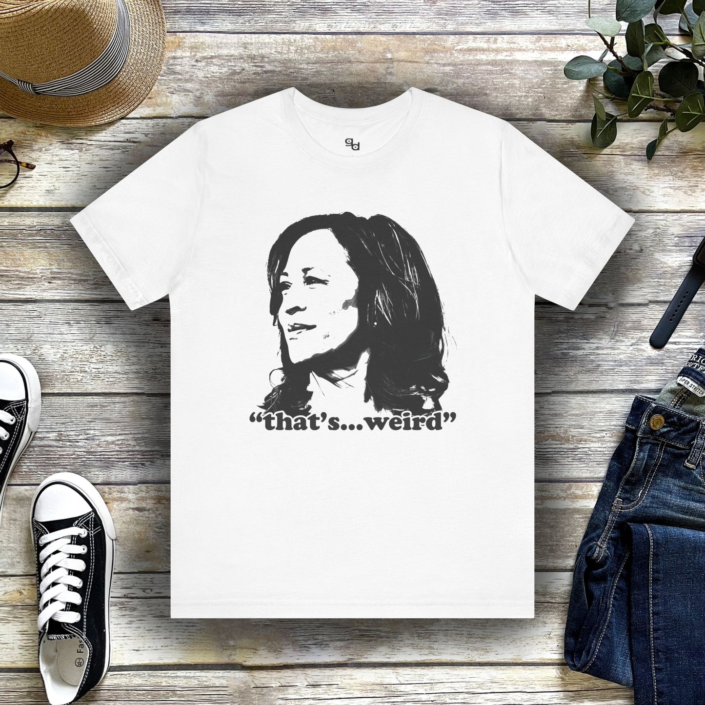 Kamala Harris- "that's...weird" humorous shirt  - Unisex Jersey Short Sleeve Tee