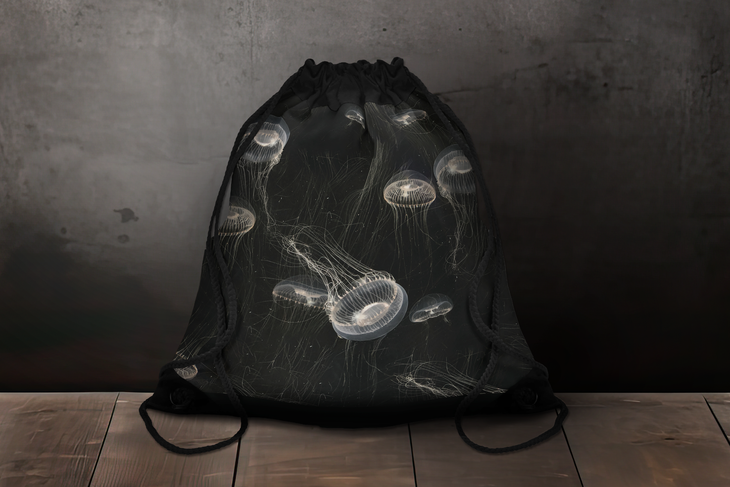 Jellyfish Jubilee Premium Drawstring Bag, Drawstring Backpack, Easy Backpack, Daypack, Gigglemite Originals