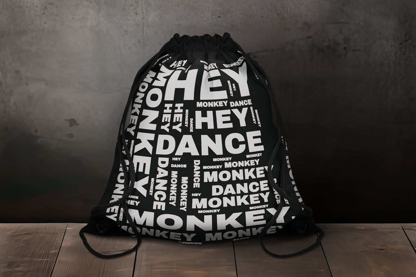 Hey Dance Monkey Premium Drawstring Bag, Reusable Gift Bag