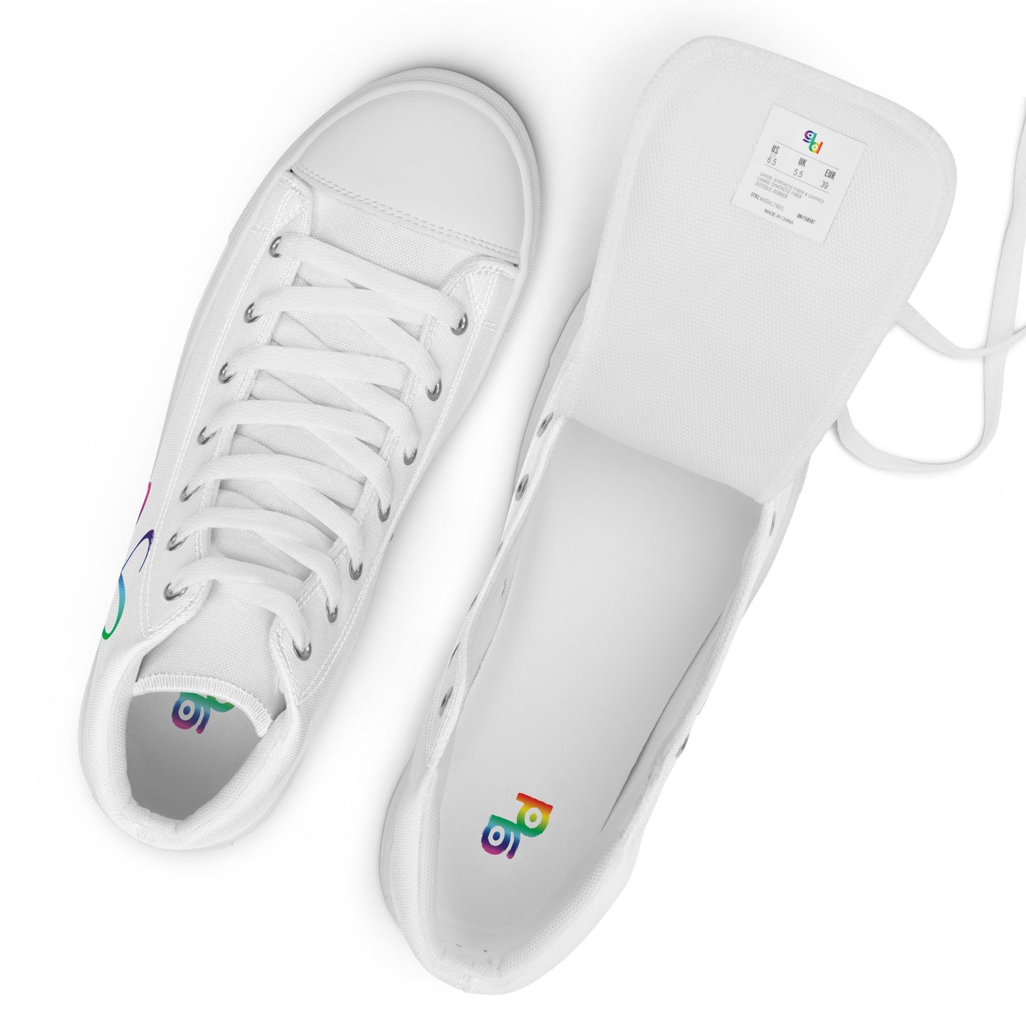 Rainbow Love LGBTQ+ Women’s high top canvas shoes