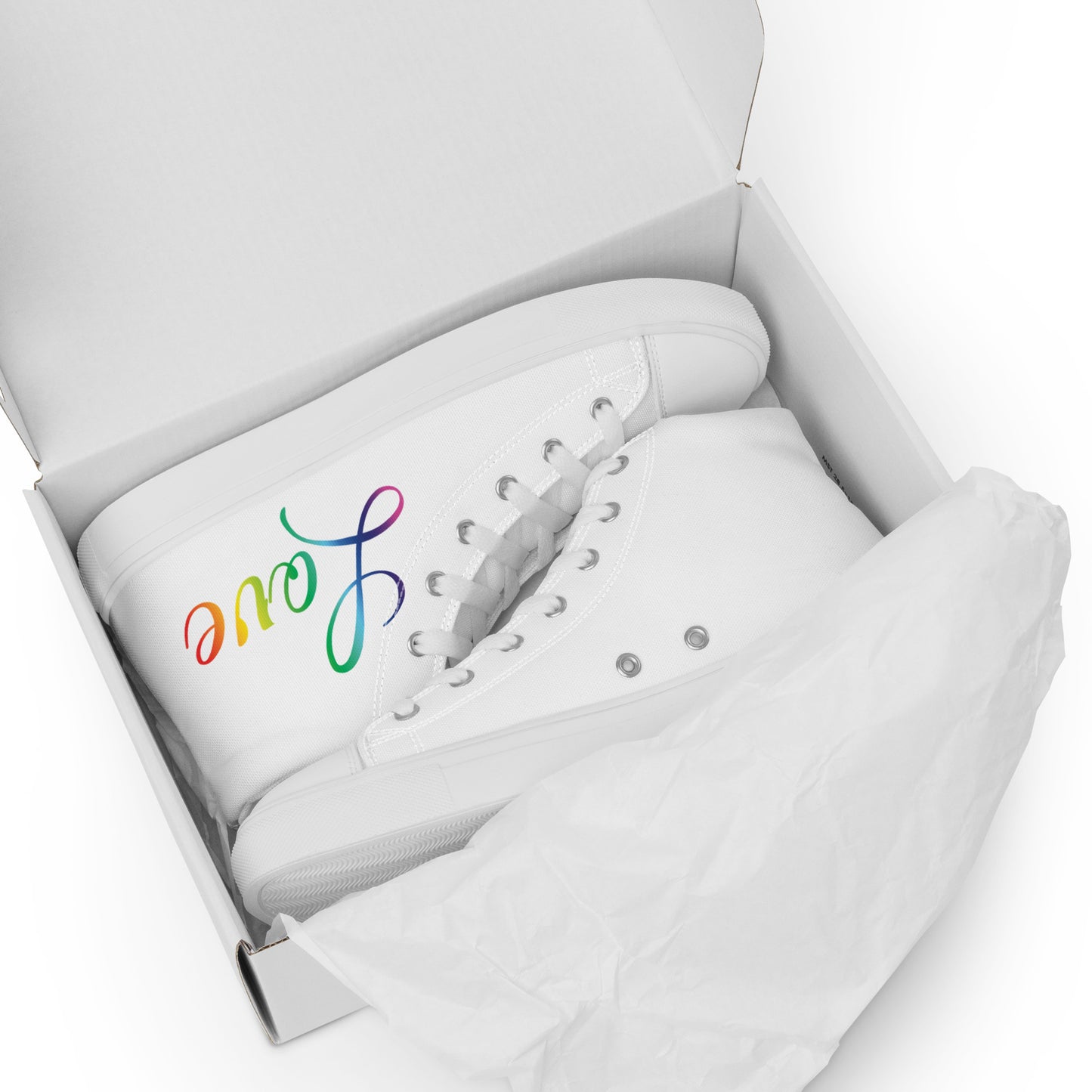 Rainbow Love LGBTQ+ Women’s high top canvas shoes