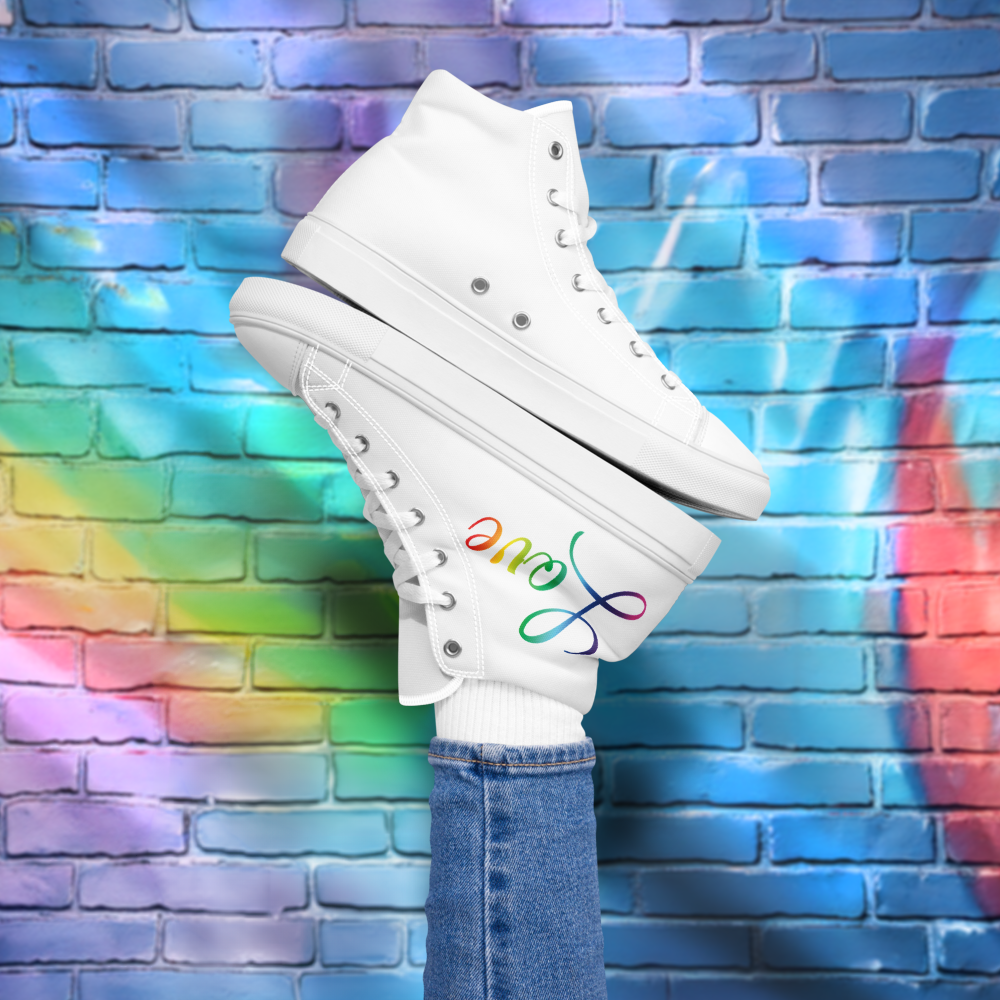 Rainbow Love LGBTQ+ Women’s high top canvas shoes