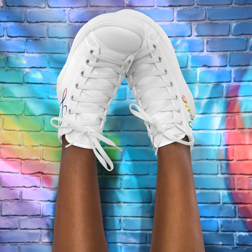 Rainbow Love LGBTQ+ Women’s high top canvas shoes