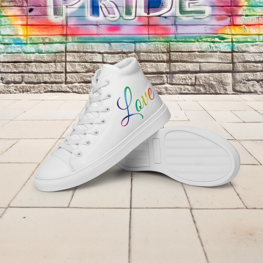 Rainbow Love LGBTQ+ Women’s high top canvas shoes