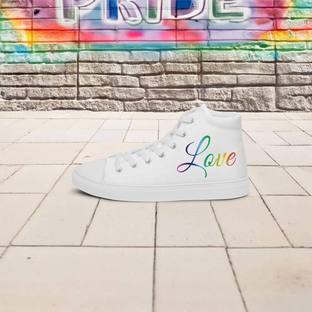 Rainbow Love LGBTQ+ Women’s high top canvas shoes